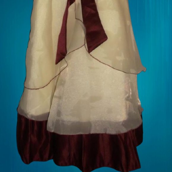 Red & White Wedding Flower Girl Party Dress Girl's Size 6-7 NWT - Picture 2 of 3